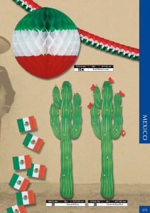 folklore - cactus, boules et drapeaux aux couleurs du Mexique