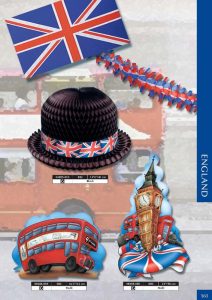 drapeaux : ensemble Royaume-Uni avec drapeau, chapeau melon, bus à impériale, Tour de Londre et guirlande